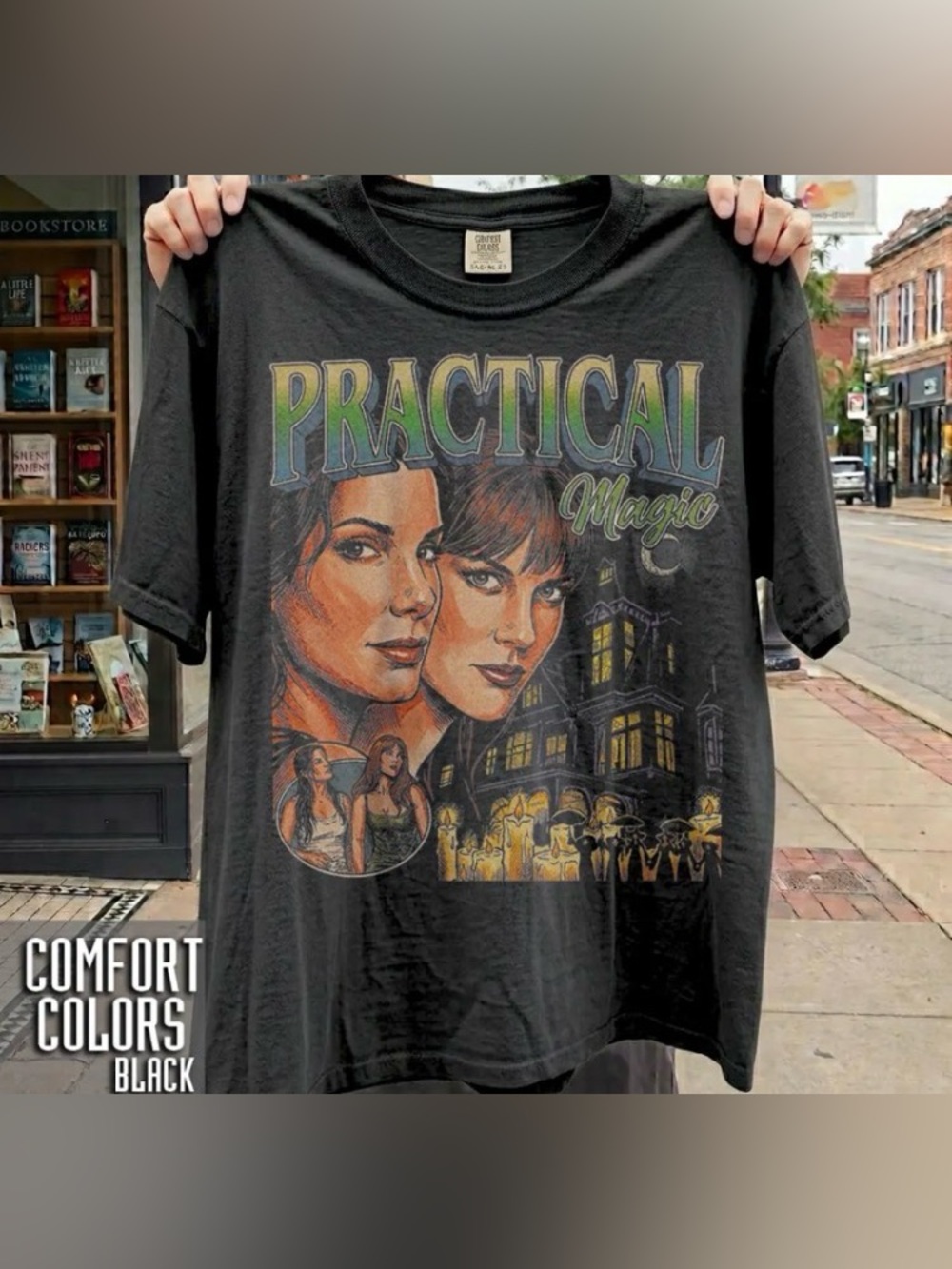 Practical Magic Vintage Comfort Color Halloween Tee, Sisters Witchy Movie Merch